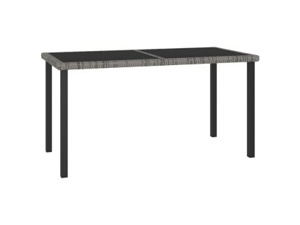 Zahradní jídelní stůl šedý 140 x 70 x 73 cm polyratan 315118