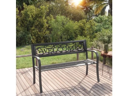 Zahradní lavice 125 cm ocel černá 317133