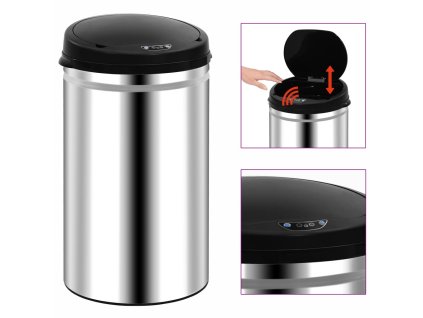 Odpadkový koš s automatickým senzorem 40 l nerezová ocel 322693
