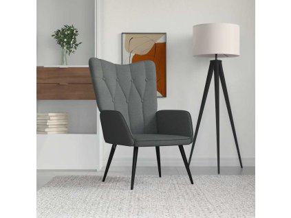 Relaxační křeslo tmavě šedé textil 327546