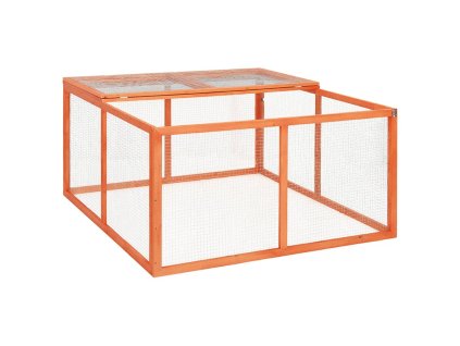 Králíkárna 124 x 120 x 60 cm masivní jedlové dřevo 170876