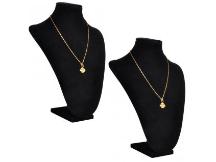 Flanelový stojan na náhrdelníky a řetízky černý 23 x 11,5 x 30 cm 2 ks