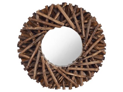 Nástěnné zrcadlo 40 cm teak kulaté 288801