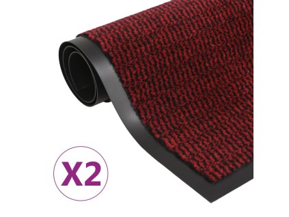 Protiprachové obdélníkové rohožky 2 ks všívané 40x60 cm červené 3051603