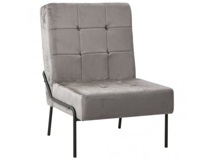Relaxační židle 65 x 79 x 87 cm světle šedá samet