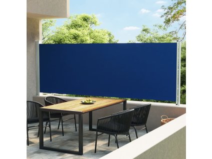 Zatahovací boční markýza/zástěna na terasu 160x600 cm modrá 317960