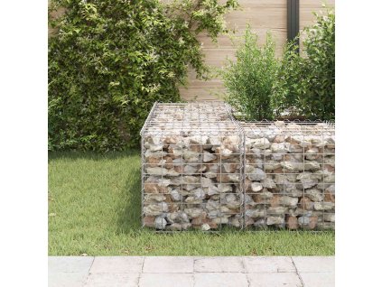 Gabionový vyvýšený záhon krychle ocelový drát 50 x 50 x 50 cm 145650