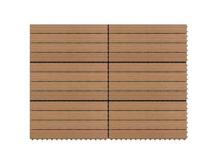 Terasové dlaždice 6 ks WPC 60 x 30 cm 1,08 m² hnědé 149028
