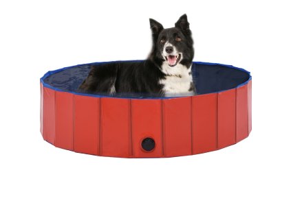 Skládací bazén pro psy červený 120 x 30 cm PVC 170823