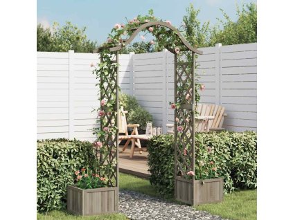 Zahradní pergola s truhlíky šedá masivní jedle 316392