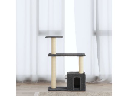 Škrabadlo pro kočky se sisalovými sloupky tmavě šedé 70 cm 171435