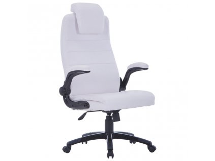 Kancelářská židle nastavitelná bílá umělá kůže