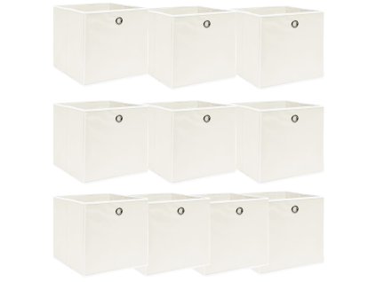 Úložné boxy 10 ks bílé 32 x 32 x 32 cm textil 288351