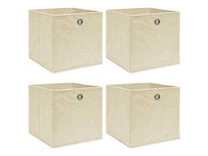 Úložné boxy 4 ks krémové 32 x 32 x 32 cm textil 288357