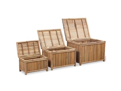 Úložné boxy 3 ks bambus 242495