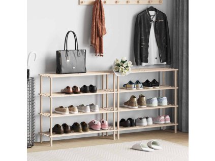 Botníky se 4 policemi 2 ks masivní jedlové dřevo 241066