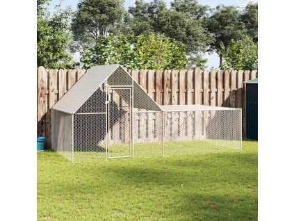 Klec pro kuřata 4 x 2 x 2 m pozinkovaná ocel 144556