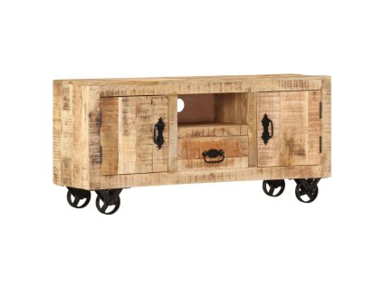 TV stolek hrubé mangovníkové dřevo 110 x 30 x 50 cm 243983