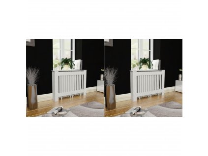 Kryty na radiátor 2 ks bílé 112 cm MDF 276003