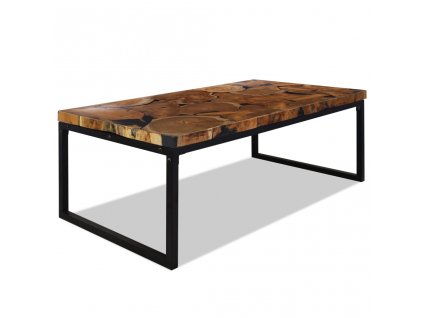 Konferenční stolek teak a pryskyřice 110 x 60 x 40 cm 244551