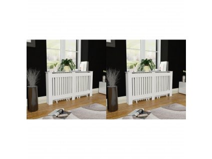 Kryty na radiátor 2 ks bílé 152 cm MDF 276004