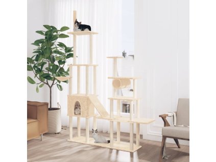Škrabadlo pro kočky se sisalovými sloupky krémové 279 cm 171615