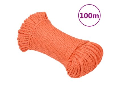 Pracovní lano oranžové 3 mm 100 m polypropylen 152920