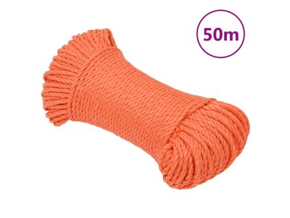 Pracovní lano oranžové 8 mm 50 m polypropylen 152929