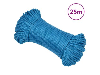 Pracovní lano modré 6 mm 25 m polypropylen 152962