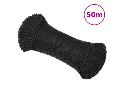 Pracovní lano černé 6 mm 50 m polypropylen 153002