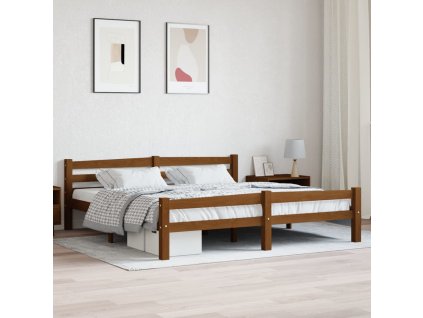 Rám postele bez matrace Honey Brown Masivní borovicové dřevo 322080