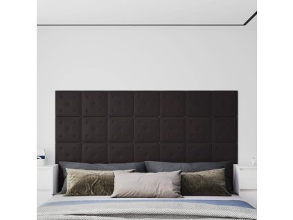 Nástěnné panely 12 ks černé 30 x 30 cm umělá kůže 1,08 m² 343974
