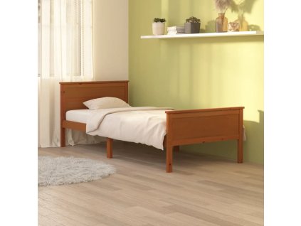 Rám postele medově hnědý masivní borovice 100 x 200 cm 322189