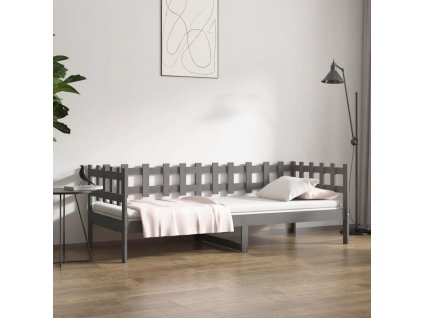 Válenda šedá 80 x 200 cm masivní borové dřevo 820753