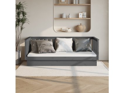 Válenda šedá 80 x 200 cm masivní borové dřevo 821561