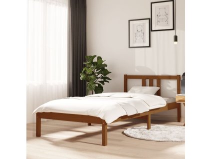 Rám postele medově hnědý masivní dřevo 90 x 200 cm 814872