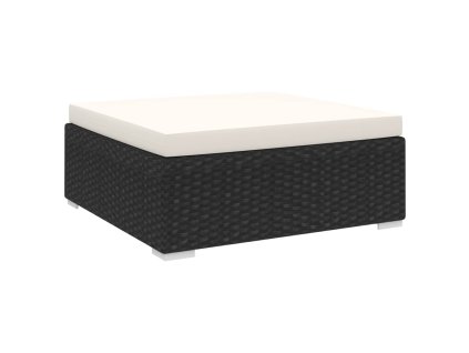 Dílčí podnožka 1 ks s poduškou polyratan černá 46802