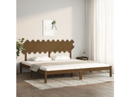 Rám postele medově hnědý 200 x 200 cm masivní dřevo 3104891