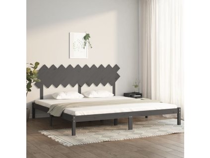 Rám postele šedý 200 x 200 cm masivní dřevo 3104890