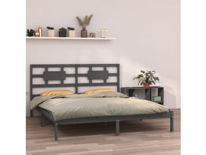 Rám postele šedý masivní dřevo 200 x 200 cm 3105687
