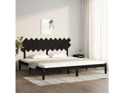 Rám postele černý 200 x 200 cm masivní dřevo 3104892