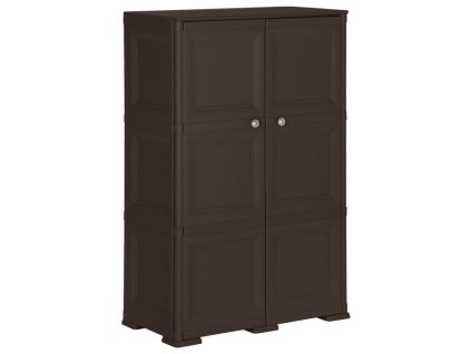 Plastová skříňka 79 x 43 x 125 cm design dřeva hnědá 340594