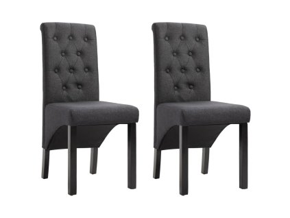 Jídelní židle 2 ks tmavě šedé textil 248986