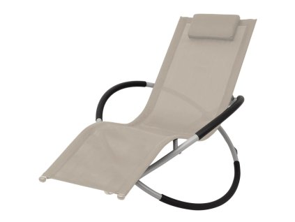 Zahradní lehátko geometrické ocel krémové 47774