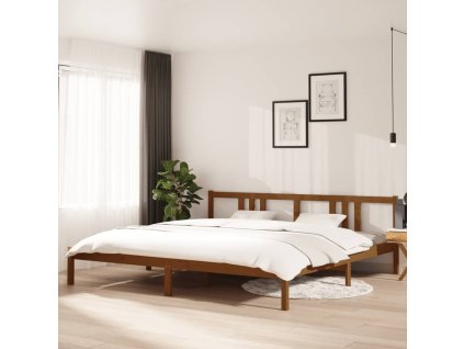 Rám postele medově hnědý masivní dřevo 200 x 200 cm 814907