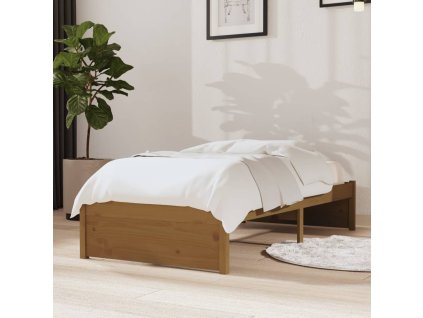 Rám postele medově hnědý masivní dřevo 75x190cm malé jednolůžko 814912