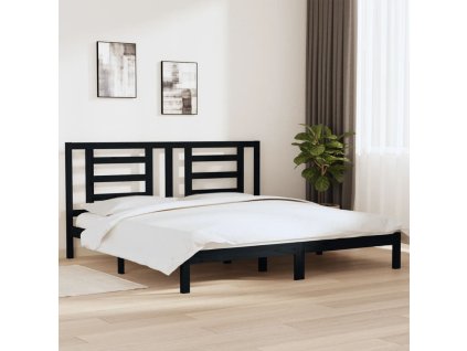 Rám postele černý masivní borovice 200 x 200 cm 3104372