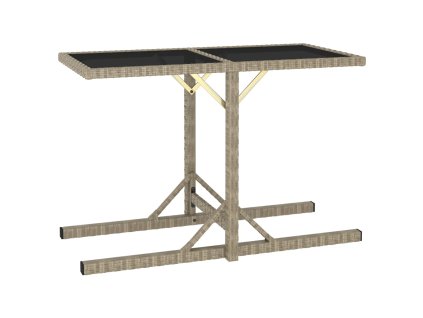 Zahradní stůl béžový 110 x 53 x 72 cm sklo a polyratan 46454