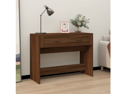 Konzolový stolek hnědý dub 100 x 39 x 75 cm kompozitní dřevo