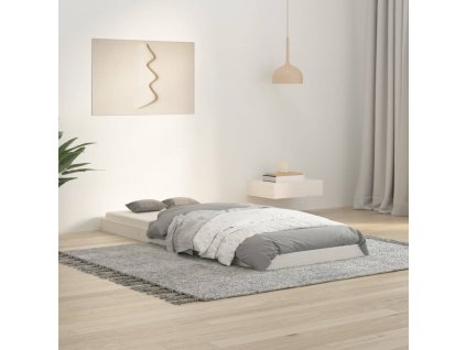 Rám postele bílý 75 x 190 cm Small Single masivní borové dřevo 823485